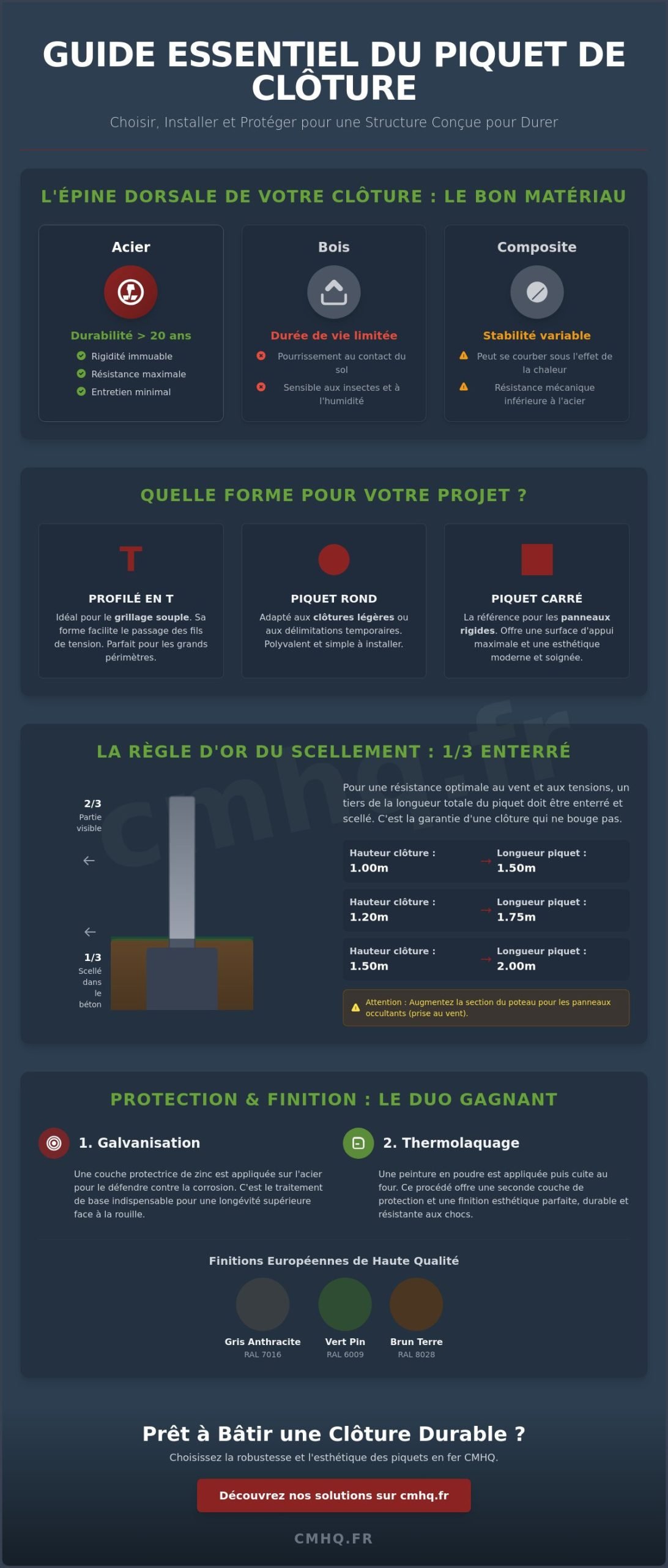 Piquet en fer pour clôture : le guide complet pour une délimitation durable en 2026